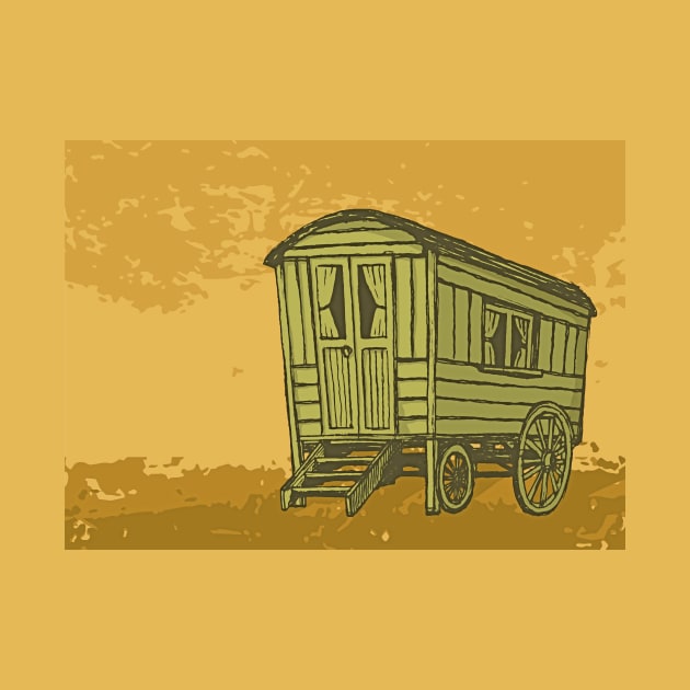 Gypsy Caravan Wagon Background by sifis