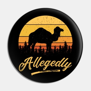 Allegedly Camel Desert Ship Retro Vintage Sunset Distressed Pin