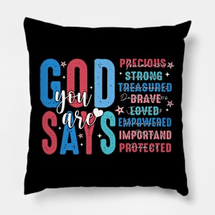 God Says You Are 4th of July, Retro 4th of July, Christian 4th of july, Independence Day Pillow