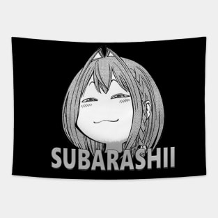 Waifu Subarashii Funny Anime Girl Tapestry