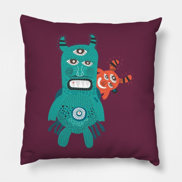 A Pair of Alien Visitors Pillow by PatrioTEEism