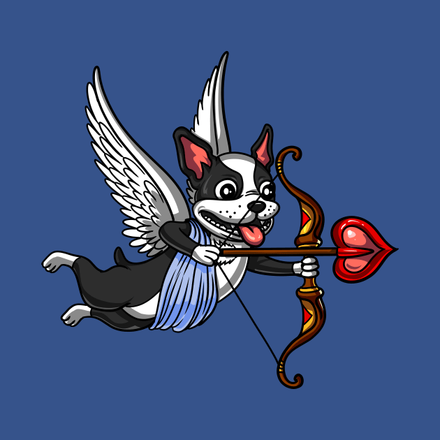 Boston Terrier Dog Cupid Valentines Day Love Pet by underheaven