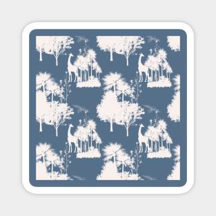 Blue Backround Safari Toile Magnet