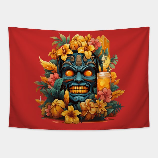 Tiki Tropical Vacation - Spring Break Tapestry by VelvetRoom