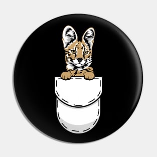 Funny Savannah Pocket Cat Pin