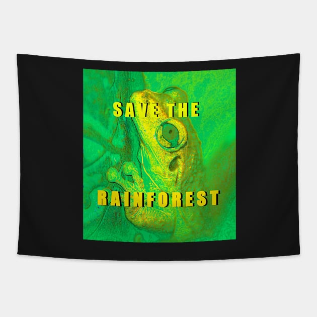 Save the Rainforest frog Tapestry by dltphoto