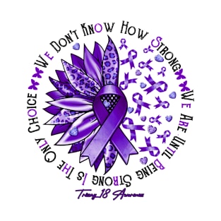 Trisomy 18 Awareness - Sunflower Leopard warrior T-Shirt