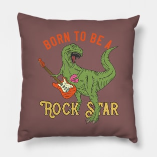 Tyrannosaurus Born To Be A Rock Star Pillow