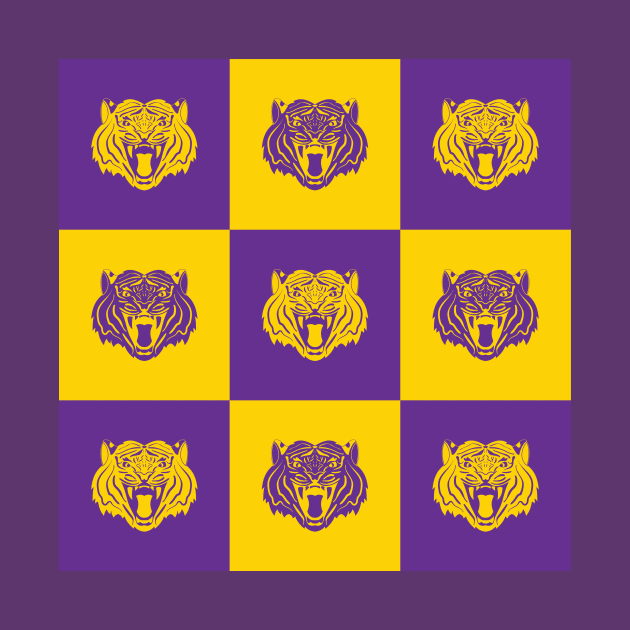 Purple and Gold Nine Tiger Cares by College Mascot Designs