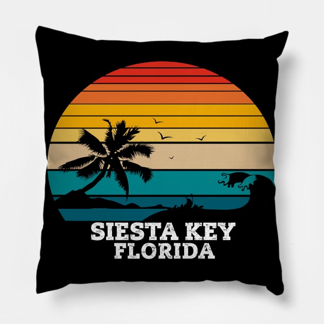 Siesta Key Florida Beaches Pillow by Kerlem