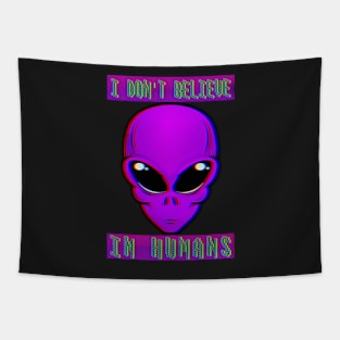 Funny Alien Face Halloween Costume Tapestry