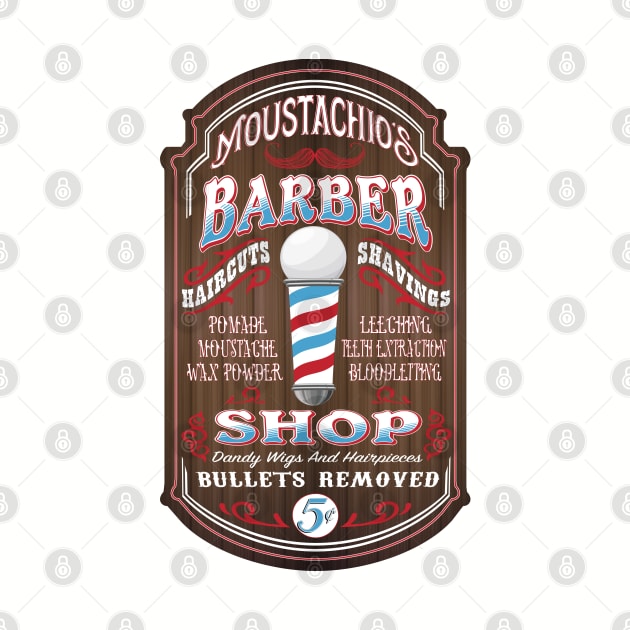 Moustachio's Barber Shop Sign by Minnie Malarkey