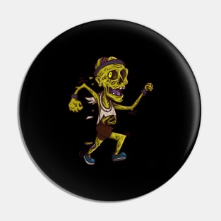 Funny Skellet who runs and love it Costumes for a Runner Pin