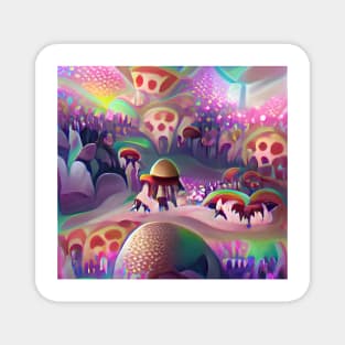 Psychedelic Mushroom World Magnet