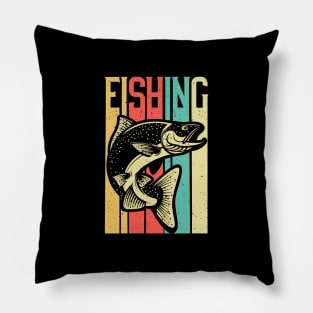 Retro Vintage Fishing - Fisherman Gift Pillow