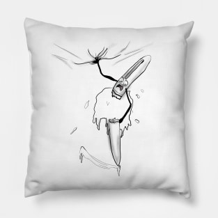 Broken pen b&w Pillow