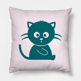 Funny Cat Sitting Silhouette Pillow