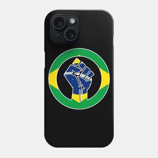 Black Lives Matter Fist Circled Flag Brazil Phone Case by aaallsmiles