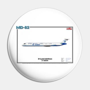 McDonnell Douglas MD-82 - U-Land Airlines (Art Print) Pin