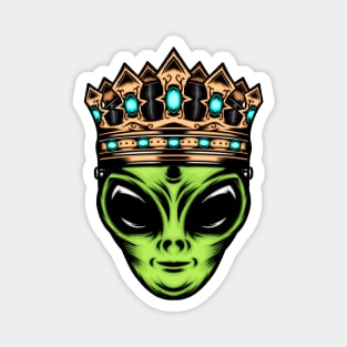 alien with gold crown Magnet