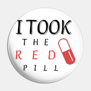 Red pill T-shirt Pin