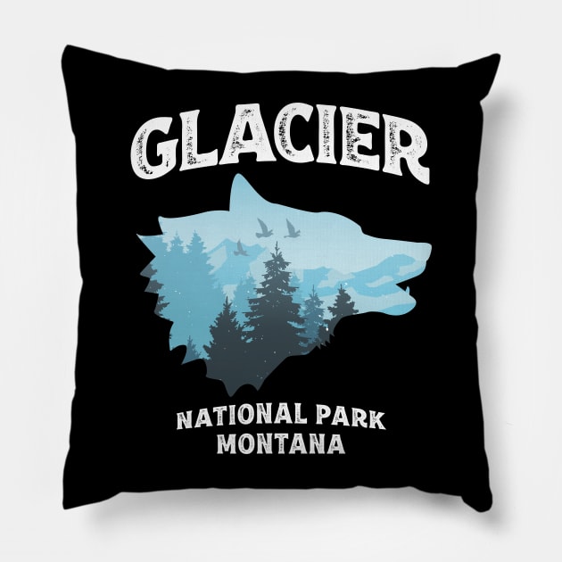 Glacier National Park Wildlife Wolf Pillow by MarkusShirts