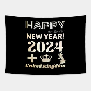 Happy New Year 2024 United Kingdom Tapestry