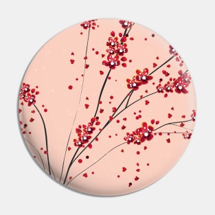 Pink Blush Cherry Blossoms Aesthetic Pin