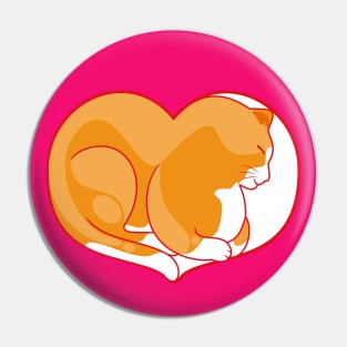 Orange Cat Love Pin