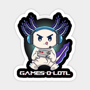 Axolotl Playing Console Video Games Gamesolotl Gaming Magnet