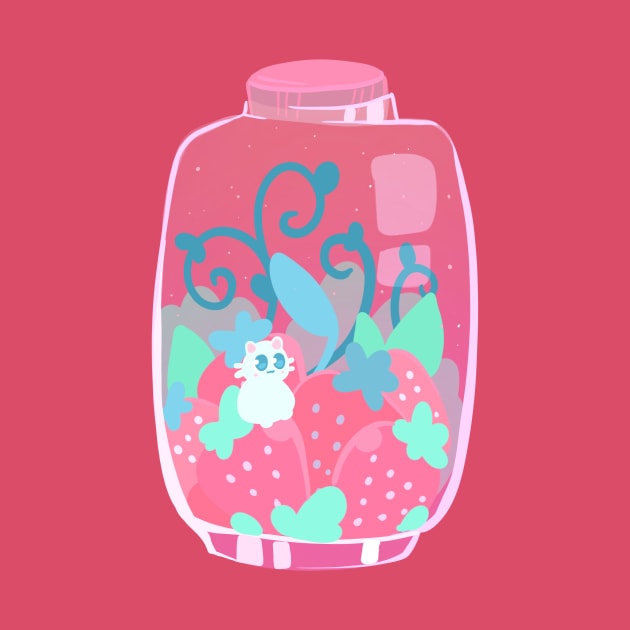 Strawberry Catto Jar by silly cattos