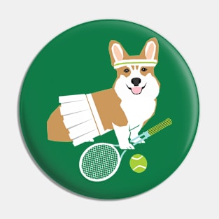 Tennis Corgi Pin