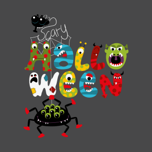 Scary  Halloween text T-Shirt