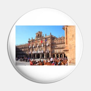 Plaza Mayor with City Hall in evening light, Salamanca, Spain Pin