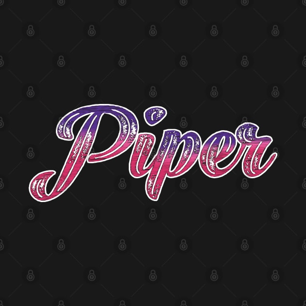 Piper fan art written with Rainbow effect by vlada123