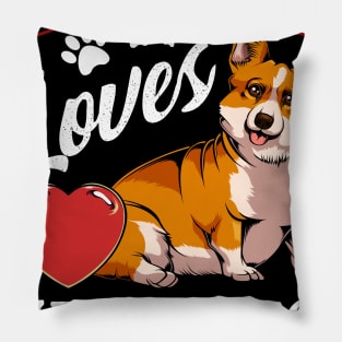 Corgi Love Dog Owner Lover Statement Heart - Welsh Corgi Pillow