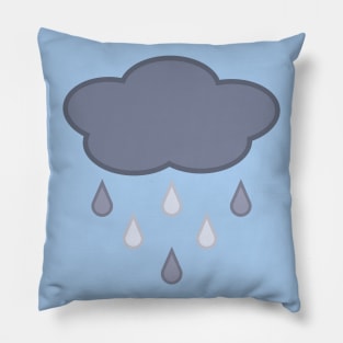 Stormy Day Rain Cloud in Light Blue Pillow