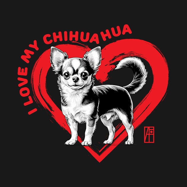 I Love My Chihuahua - I Love my dog - Loyal dog by ArtProjectShop