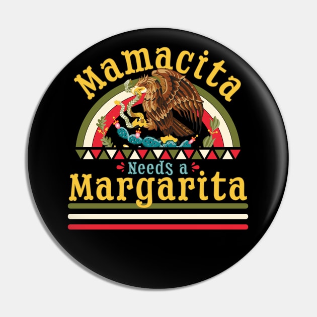 Mamacita Needs A Margarita Funny Cinco De Mayo Pin by OrangeMonkeyArt