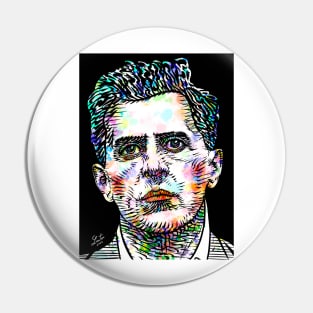 LUDWIG WITTGENSTEIN watercolor and ink portrait Pin