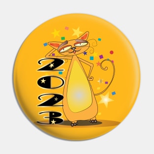 Happy New Year Cats 2023 Pin