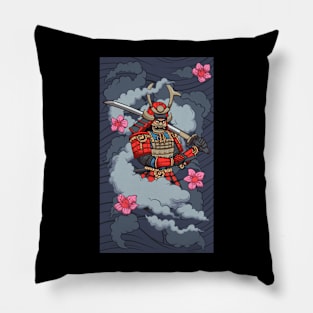 Samurai In Smoke Pillow