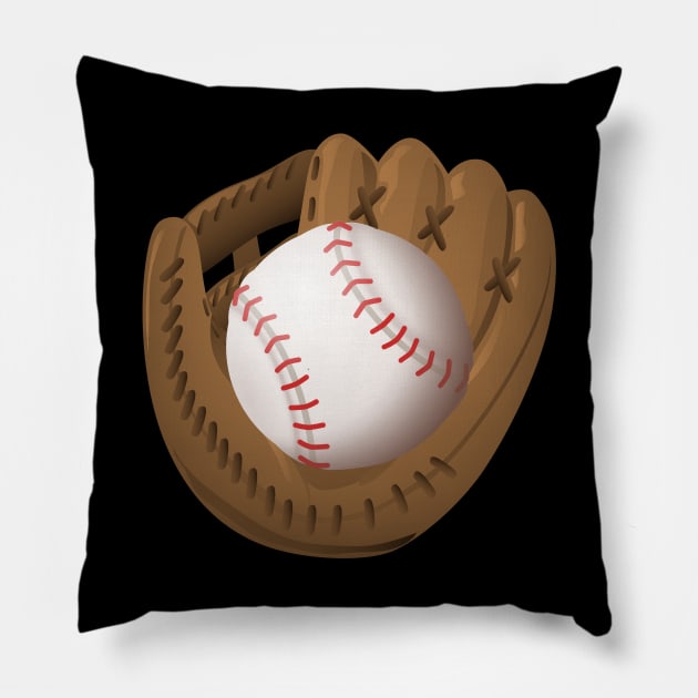 Baseball Glove Catcher Pitcher Player Game Base Pillow by Onceer