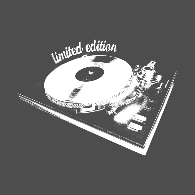 White Turntable And Vinyl Record Illustration by Spindriftdesigns