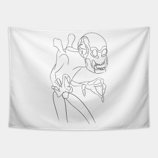 Cartoon Spooky Alien Tapestry