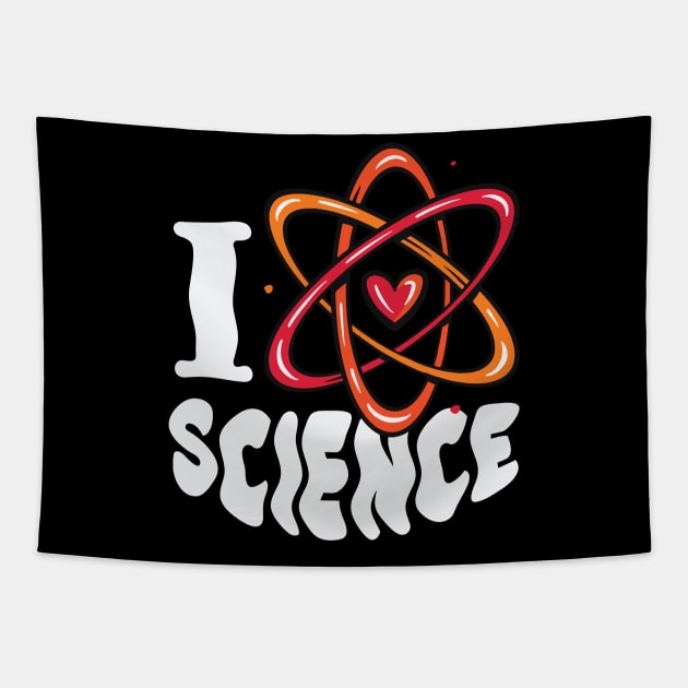 I Heart Science // I Love Science // Atom Symbol Tapestry by SLAG_Creative