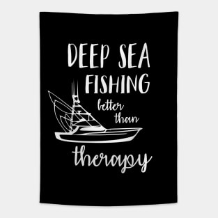 Deep Sea Fishing Better Than Therapy Tapestry