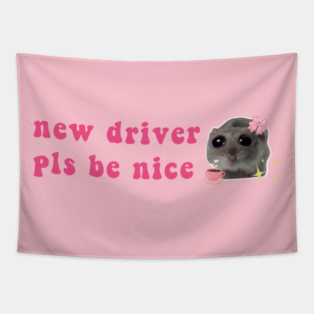 Sad Hamster, new driver pls be nice Tapestry by LaroyaloTees