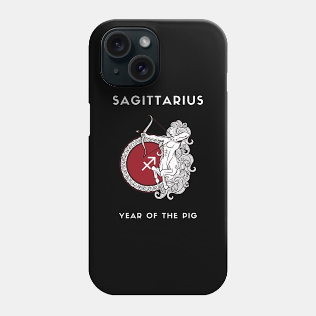 SAGITTARIUS / Year of the PIG Phone Case by KadyMageInk