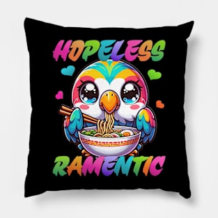 Hopeless Ramentic Funny Romantic Parrot Ramen Noodle Pillow